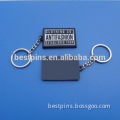 long black soft pvc logo key chain with letters for promotion